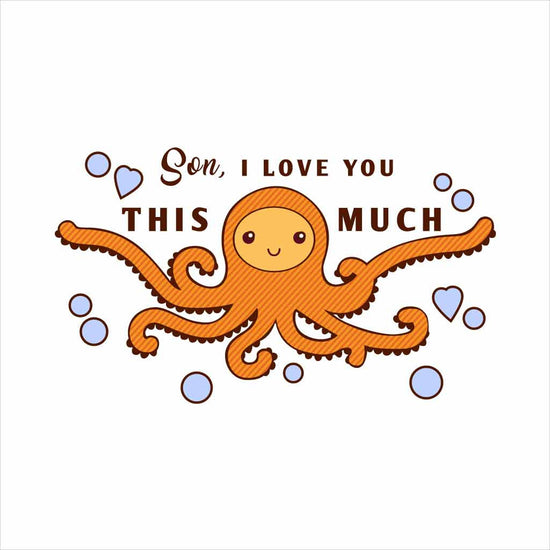 Octopus Love Dad and Son White Tee