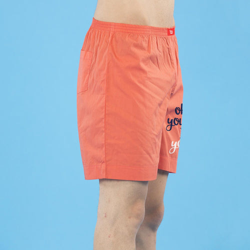 You Win Matching Orange Couple Boxers