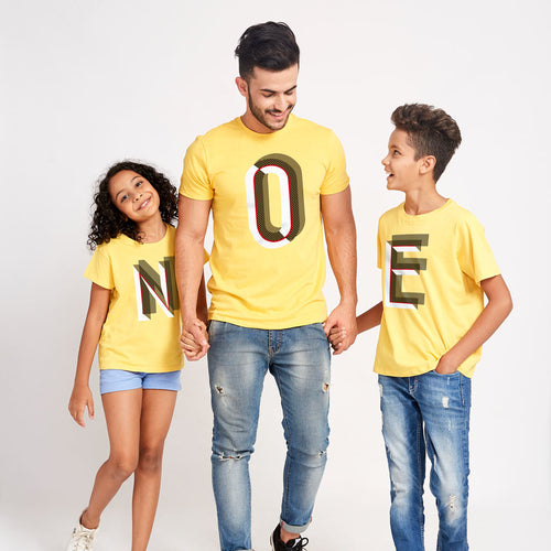 ONE, Matching Tees Dad, Daughter and Son Tees