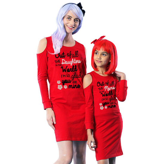 Only Girl In The World Matching Cold Shoulder Dresses For Mom And Daughter