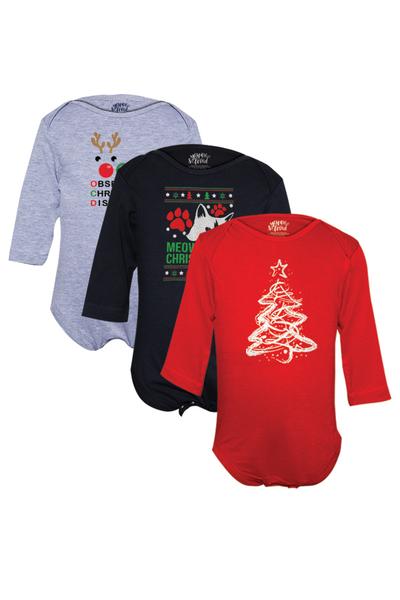 Obssesive christmas disorder assorted pack of three babysuits