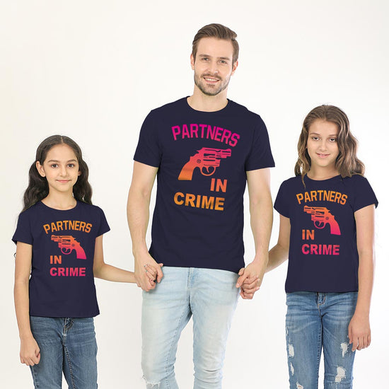 Partners In Crime Dad And Daughters' Matching Tees