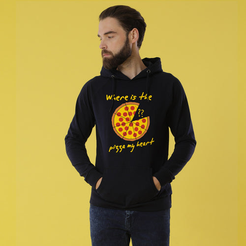 Pizza My Heart, Matching Black Hoodies Set For Couples