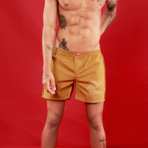 Pizza Love,  Matching Mustard Couple Boxers