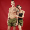 Pizza Love,  Matching Olive Green Couple Boxers