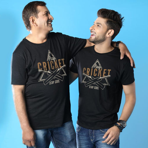 Cricket Love, Dad And Son Matching Adult Tees