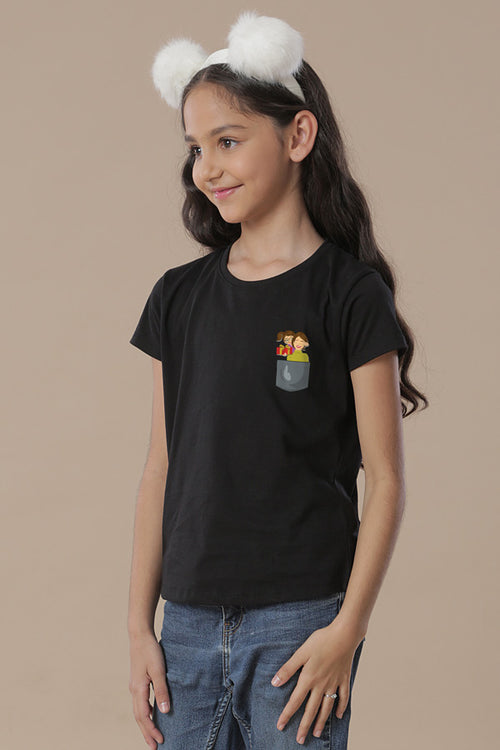 Printed Pocket Tees For Mom Daughter