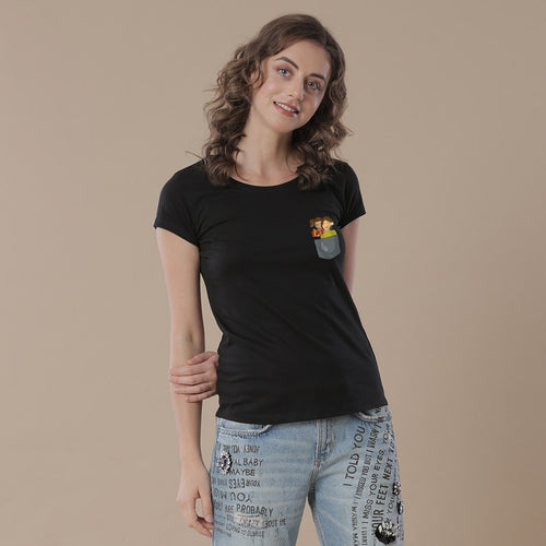 Printed Pocket Tees For Mom Daughter