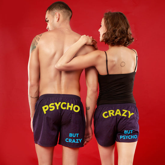 Psycho But Crazy Purple, Matching Couples Boxers