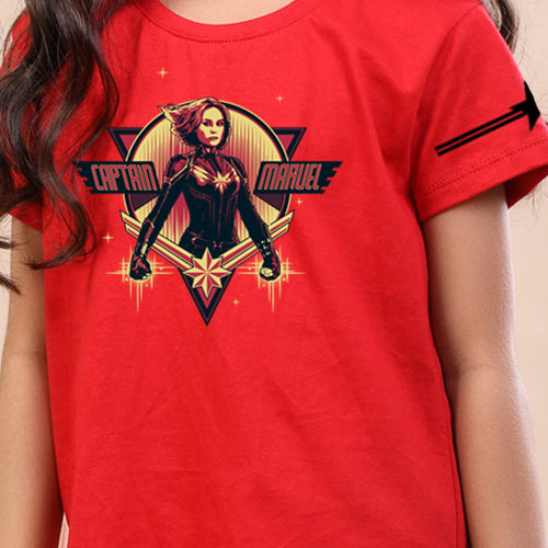 Captain Marvel Red, Girl Kids Tee