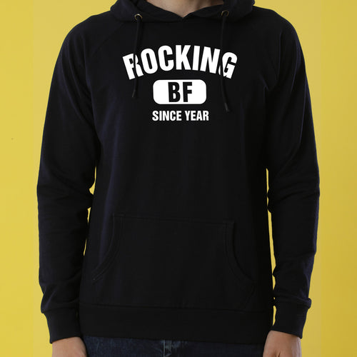 Rocking BF And GF  Personalised Black Hoodies For Couples