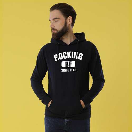 Rocking BF And GF  Personalised Black Hoodies For Couples