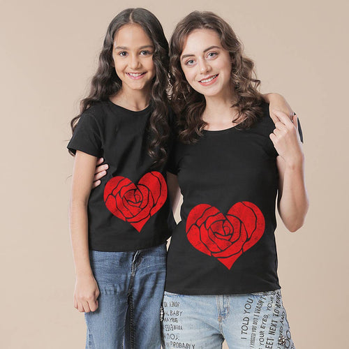 Rose Heart Mom & Daughter Tees