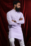 Light Purple Cotton Kurta & Pyjama For Men