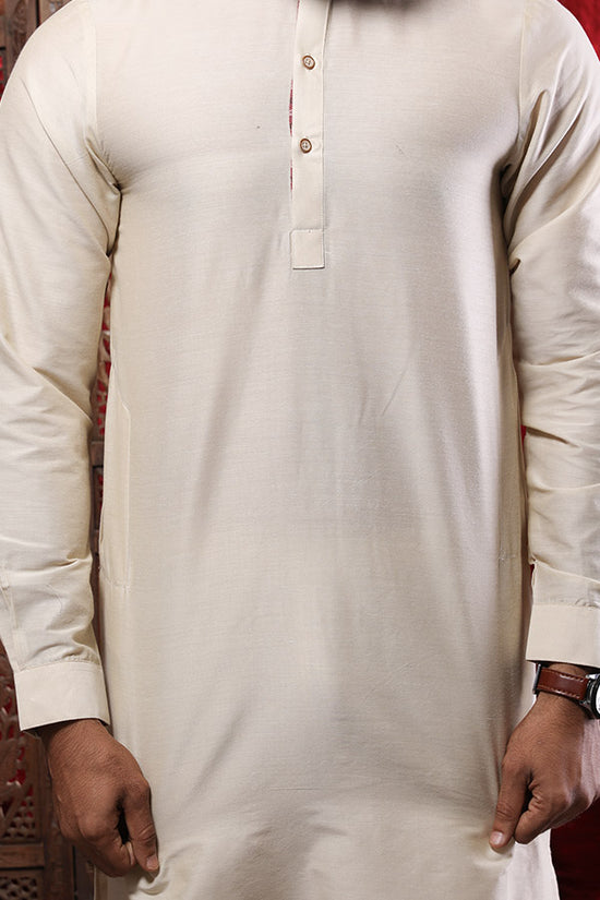 Beige Kurta & Pyjama For Men