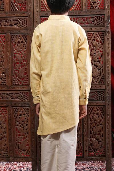 Pastel Yellow Kurta & Pyjama For Boy