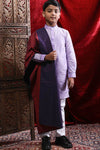 Light Purple Cotton Silk Kurta & Pyjama For Boy