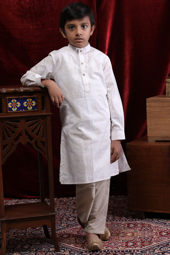 Floral Print Kurta & Pyjama Set For Son