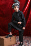 Black Kurta & Pyjama Set For Son