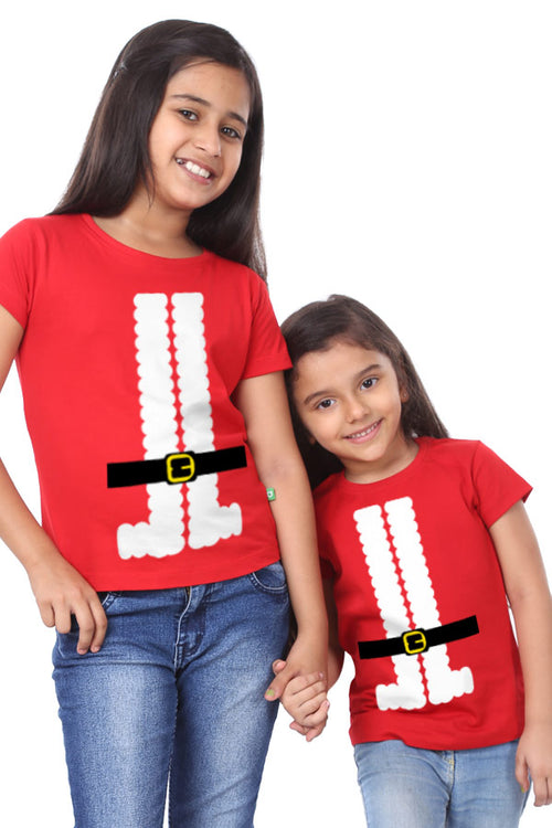 Santa’s Belt, Sister And Sister Matching Tees