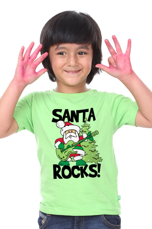 Santa Rocks, Dad And Son Tees For Son