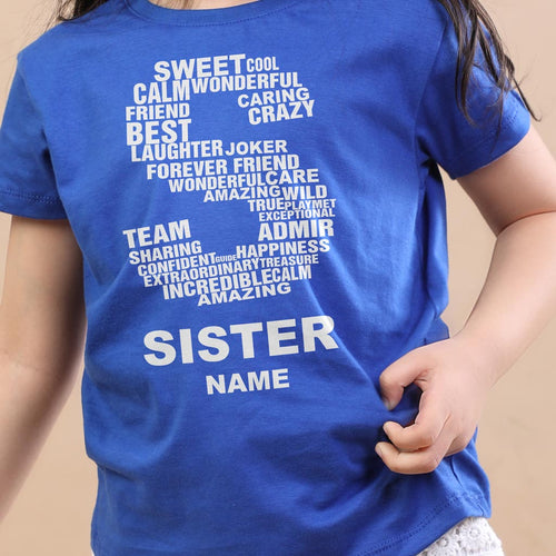 S For Sister, Personalised Tee For Sister