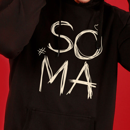 Soul Mate, (Black) Matching Hoodie And Crop Hoodie For Couples