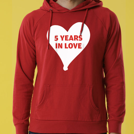 5 Years Together Personalised Hoodies For Couples