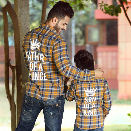 Royalty, Matching Checked Shirts For Dad And Son