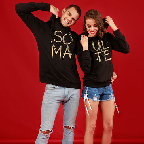 Soul Mate (Black) Matching Hoodies For Couples