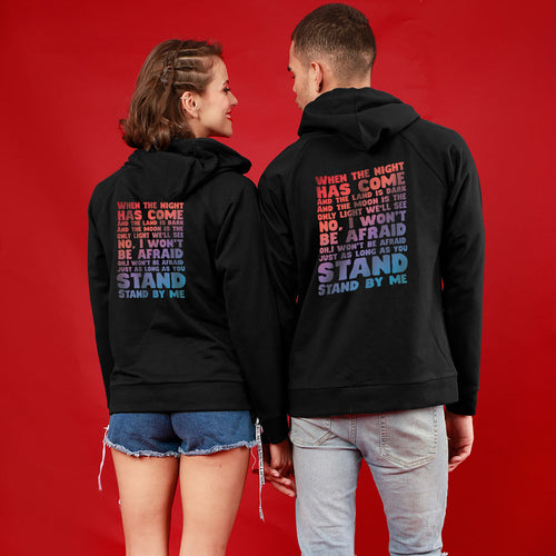 Stand By Me, Matching Black Hoodies For Couples