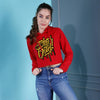 Stay Gold Red Crop Hoodie For Women