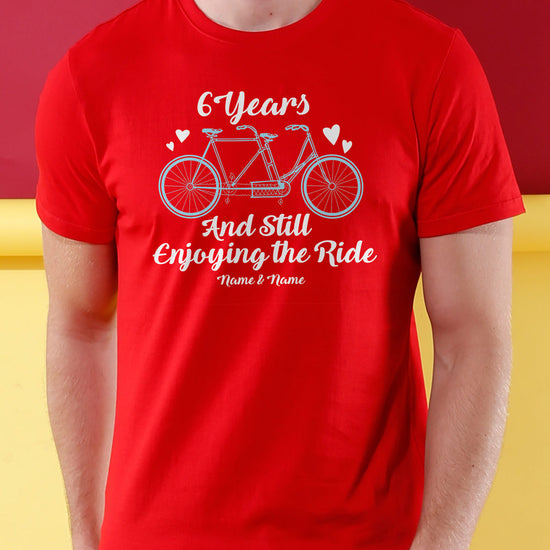 Still Enjoying The Ride, Matching Customisable Couples Valentine's Day Crop Top & Tee