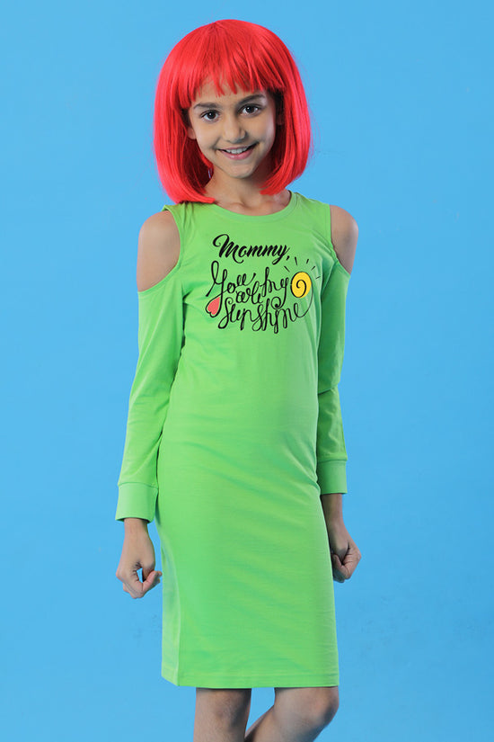 Sunshine Matching Cold Shoulder Dresses For Daughter