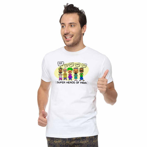 Super Heros Of India Dad & Son Tshirt