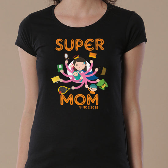 Super Mom Since, Personalized Tee For Mom