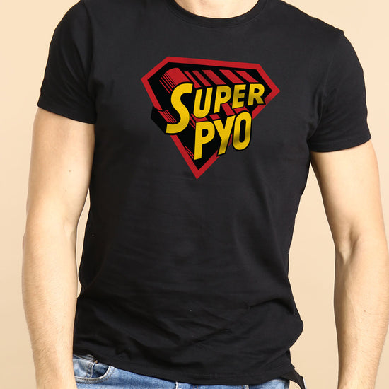 Super Pyo/Putt, Matching Punjabi  Black Tees For Dad And Son
