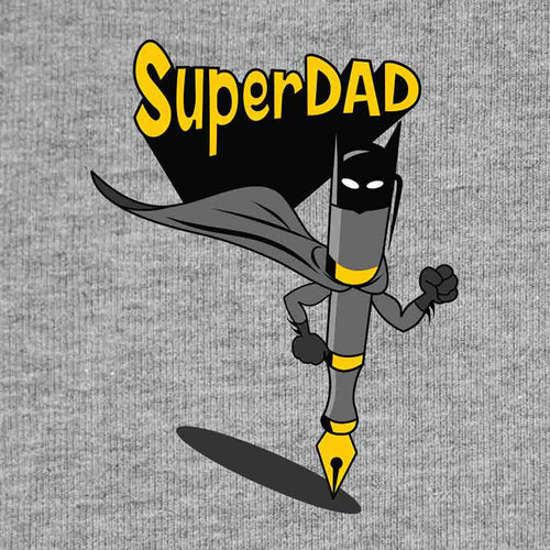 Grey Melange Super Dad And Son Tshirt
