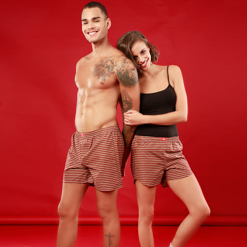 Taki Taki, Matching Striped Couple Boxers