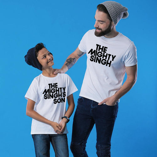 The Mighty Singh And His Son, Matching Punjabi Tees For Dad And Son