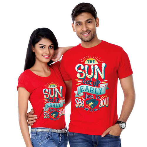 The Sun Got Up Early Couple Tees