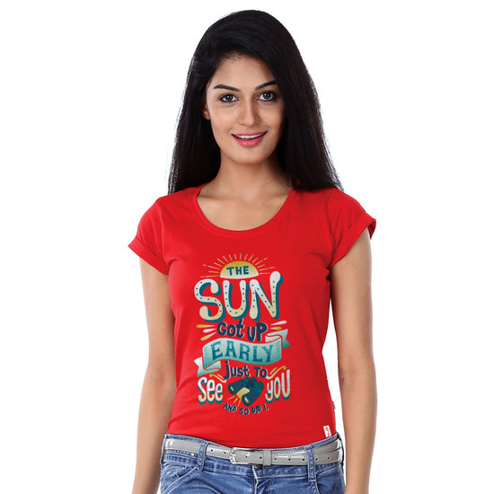 The Sun Got Up Early Couple Tees for women