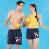 Together Since, Personalize  Matching Navy Blue Couple Boxers