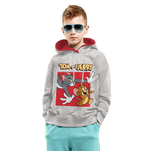 Tom & Jerry Grey Boys Hoodie