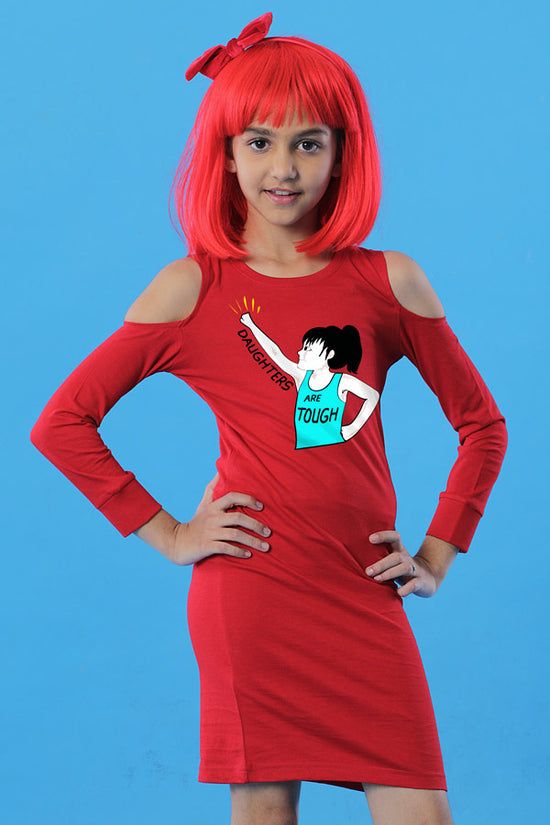 Toughest Matching Cold Shoulder Dresses For Daughter