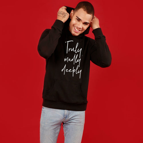 Truly Madly Deeply (Black),, Matching Hoodie For Men And Crop Hoodie For Women