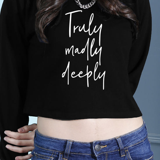 Truly Madly Deeply Crop Hoodie