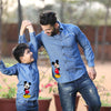 Two Mice Men, Matching Blue Disney Shirts For Dad And Son