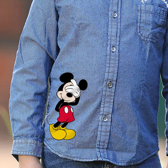 Two Mice Men, Matching Blue Disney Shirts For Dad And Son