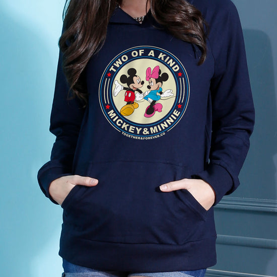 Two Of A Kind, Disney Navy Blue Matching Couple Hoodies